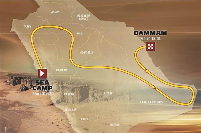 Dakar 2023 route in Saudi Arabia