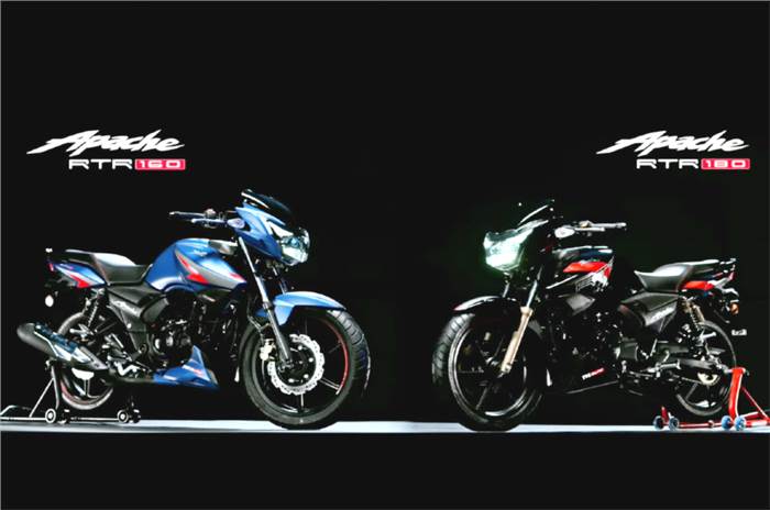 2022 TVS Apache RTR 160, RTR 180 launched; priced from Rs 1.18 lakh