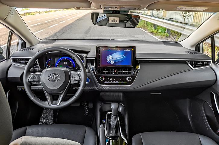 Toyota Corolla flex fuel hybrid interior.