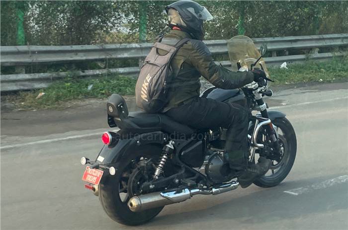 Royal Enfield Super Meteor 650 with accessories seen on test