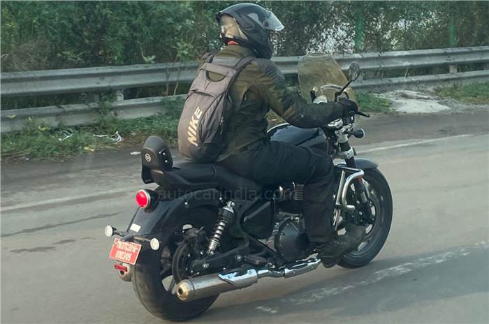 Royal Enfield Super Meteor 650 with accessories seen on test