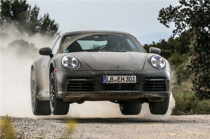 Porsche 911 Dakar prototype front quarter.