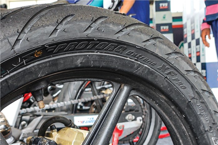 Track tires: TVS Eurogrip Protorq Great riding experience