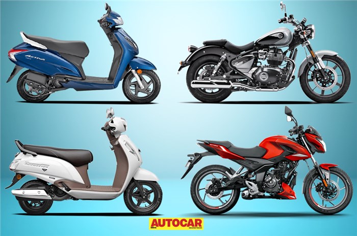 April-December 2022 bike, scooter sales: Hero, Honda, TVS, Bajaj, Royal Enfield, Suzuki.