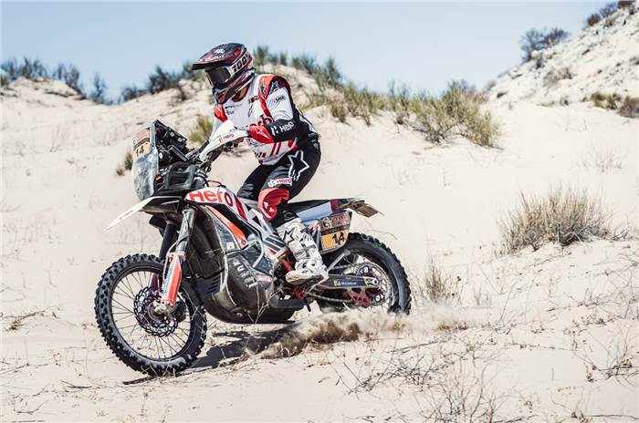 Hero MotoSports rider Sebastian Buhler in 2023 Sonora Rally