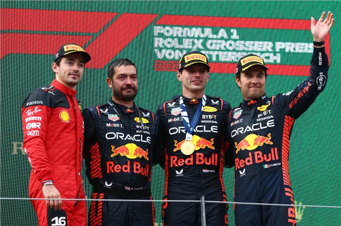 Verstappen, Leclerc, Perez on Austrian GP podium