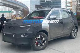 Kia Sonet facelift spied in India for the first time