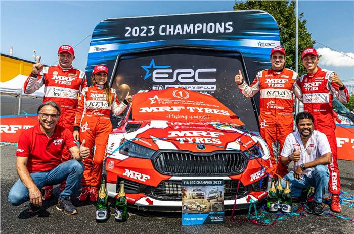 2023 European Rally Championship winners MRF Tyres