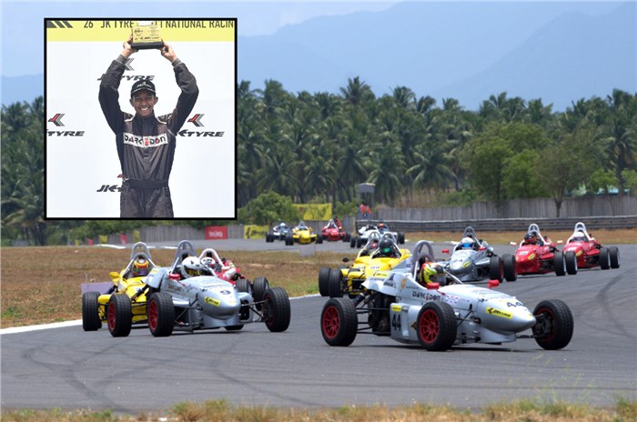 2023 JK NRC LGB Formula 4 race winner Tijil Rao