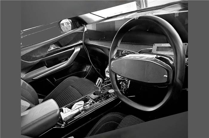 Mahindra XUV.e9 interior revealed in spy shot