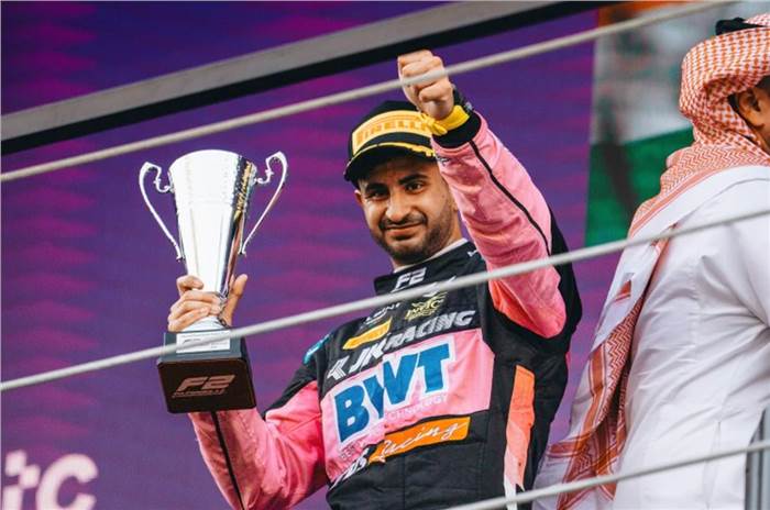 Kush Maini on F2 podium in Saudi Arabia