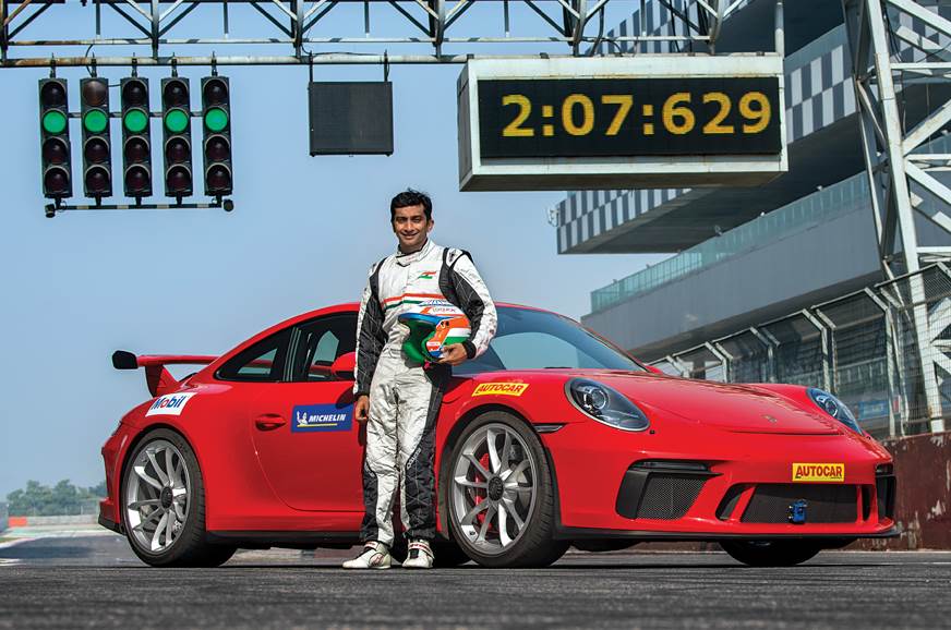 Porsche 911 GT3 BIC lap record Karthikeyan