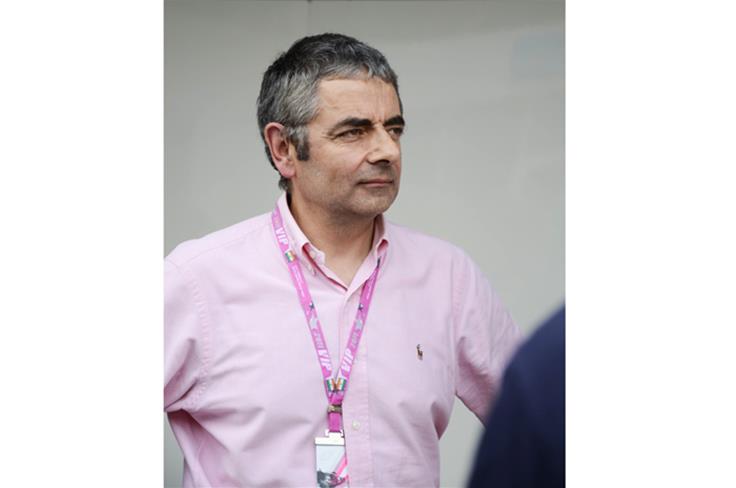 &#8216;Mr Bean&#8217; Rowan Atkinson attended the Indian GP as a McLaren guest.