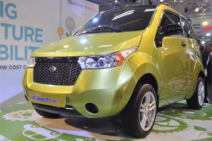 Mahindra unveiled the redesigned and more efficient Reva NXR electric vehicle. 