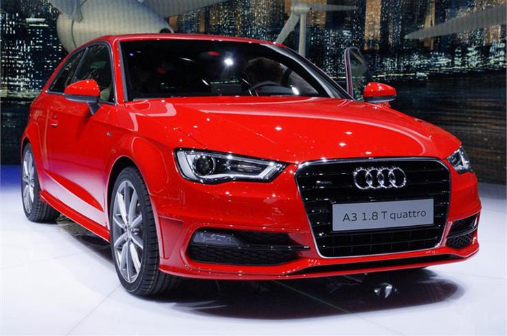Audi A3 hatch shown at the Geneva. Saloon version to make it to India by year-end. 