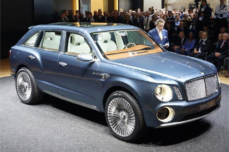 Bentley EXP 9 F SUV previews a potential production model. The most controversial car of the show.