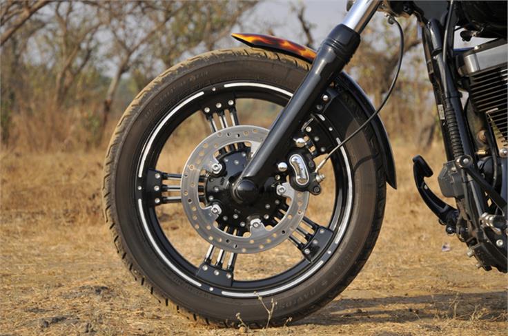 Single front disc on a 300+ kilo motorcycle. 