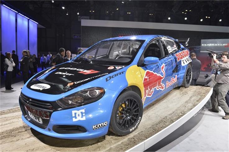 Travis Pastrana's Dodge Dart rally car made an appearance
