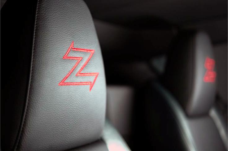 A "z" embroidered into the seats is the clearest reference in the interior to the origins of the BMW Zagato Coupe.