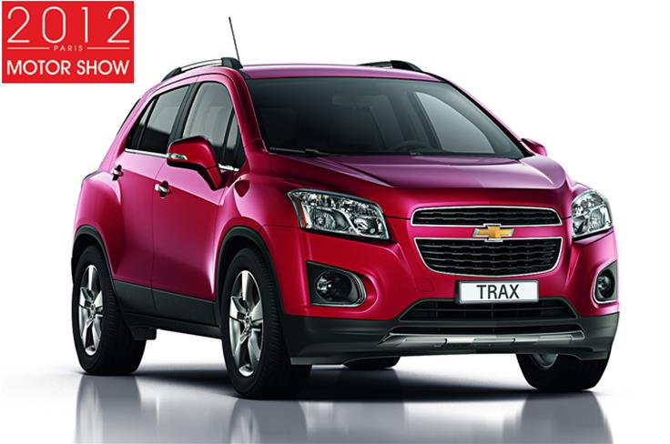 Chevrolet showcased the Trax compact SUV. This EcoSport competitor will be sold as Chevrolet Tracker in some European markets. 