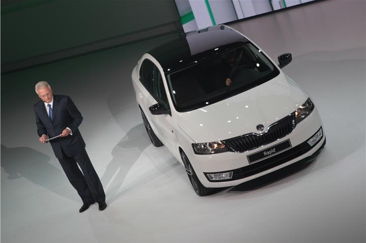 Skoda's new Euro-spec Rapid was officially unveiled as wel. 