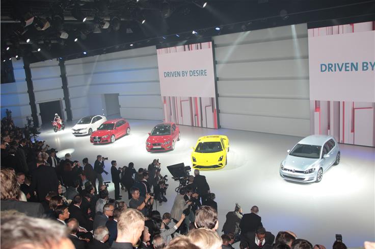 Volkswagen Group showcased its range of vehicles at the Paris Motor Show. 