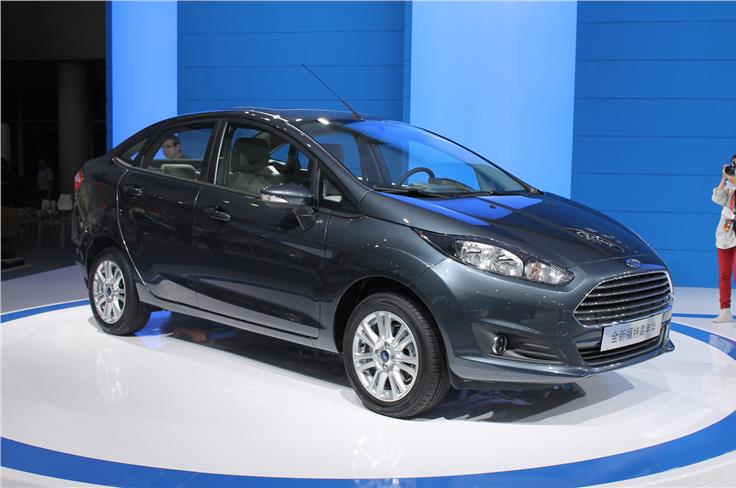 Ford showcased the updated Fiesta saloon at the show. 