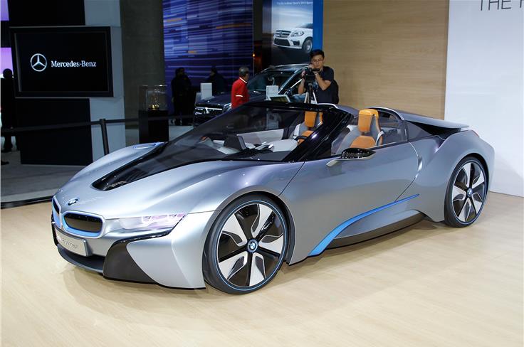BMW i8 spyder made its debut at the show. 