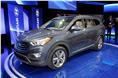 Hyundai showcased production version of the new 7-seater LWB Santa-Fe for the US market. India will get the SWB version.