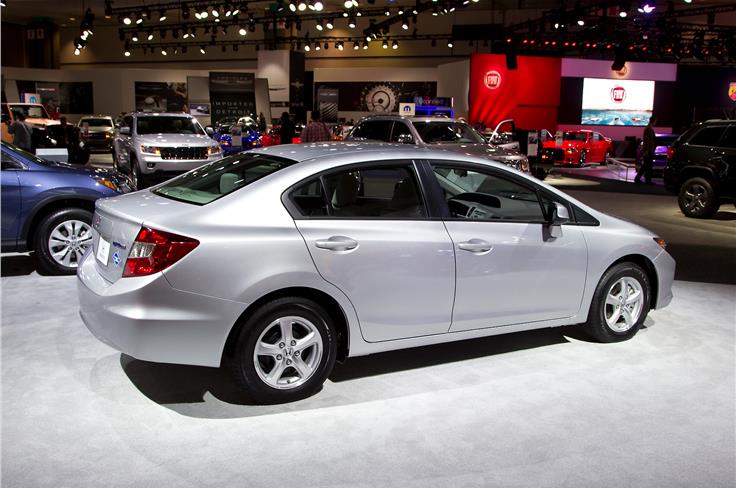 Honda showcased the updated Civic saloon for the US market. 