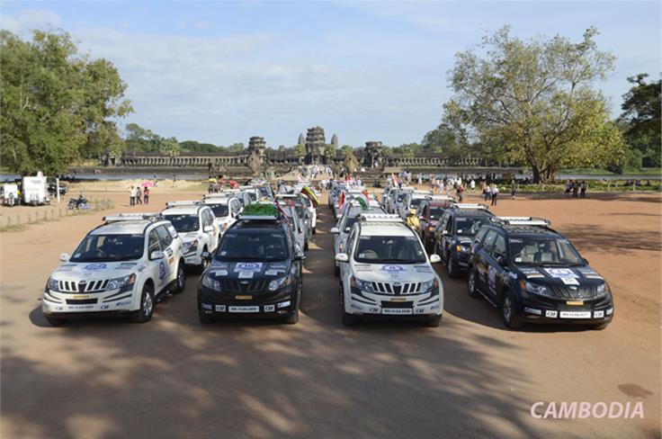 The ASEAN Car rally in front of the Angkor Wat in Cambodia