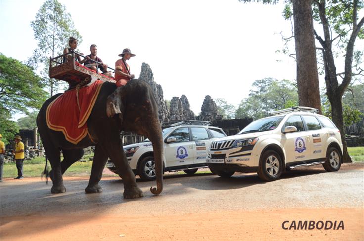 The rally vehicles became a tourist attraction at the tourist city of Siem Reap.