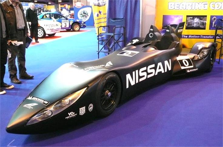 Showgoers could get up close and personal with novel Nissan Deltawing Le Mans car