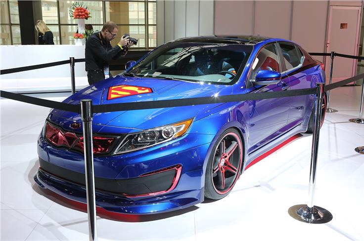 Peculiar Superman-themed Kia Optima not in the best possible taste