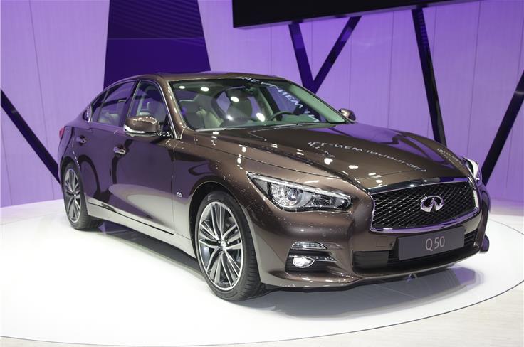 Infiniti showcased its Q50 saloon with a 2.1-litre Mercedes diesel

