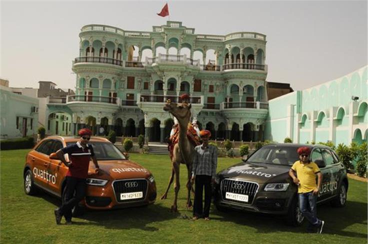 The flag off at Churu in Rajasthan. Managed to rope in a camel for the shoot.