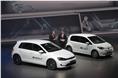 VW unveiled electric versions of the Golf and Up.