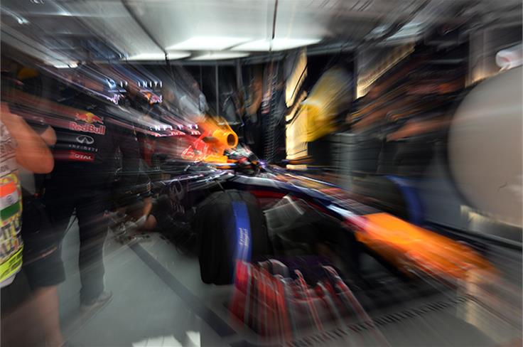 Red Bull RB9 in the garage.