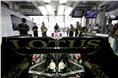 Team Lotus garage during qualifying.