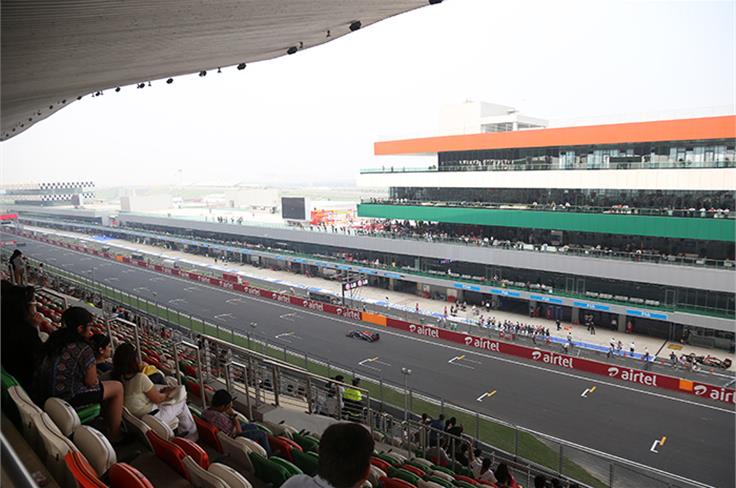 Grandstands slowly filled up during the course of the day.