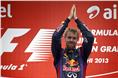 'Namaste India' - Vettel acknowledges the fans on the podium.