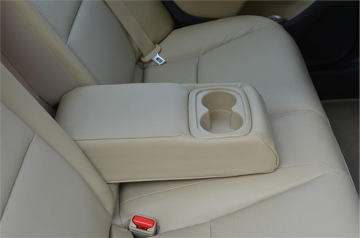 Rear seat also gets an armrest with cup holders.
