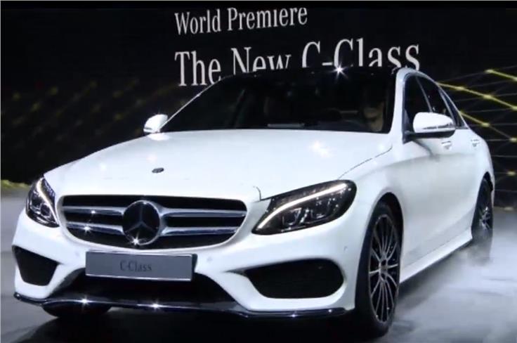 The new Mercedes C-class received its world d&#233;but at the Detroit motor show.