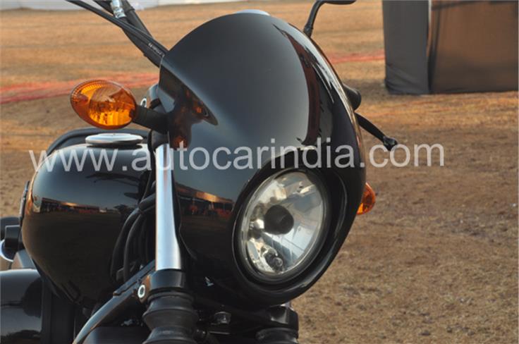 The headlight mask provided, gives the sportster a distinct look.