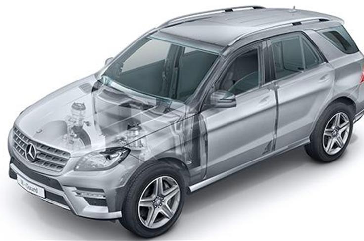 The armoured Mercedes ML class called the ML-Guard will be on display as well. 