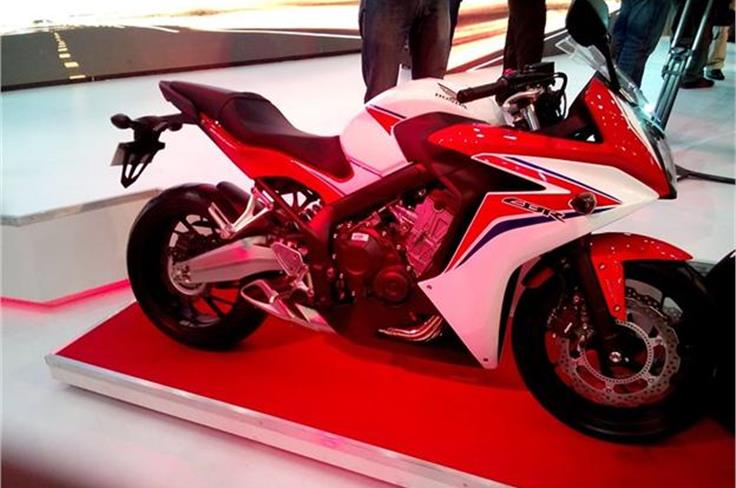 The CBR650F is powered by an all-new, four-cylinder 87bhp motor