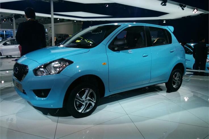 The GO hatchback on display at the Auto Expo. To be launched shortly.