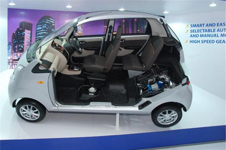 Tata Nano Twist with opening tail-gate and auto transmission shown at Auto Expo 2014