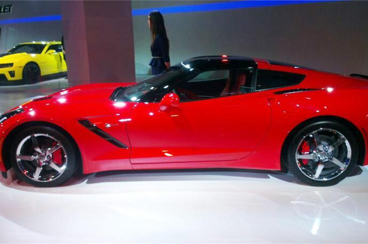 The Chevrolet Corvette Stingray is one of the stars of Auto Expo 2014