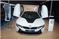 BMW showcased the i8 electric supercar at the Auto Expo